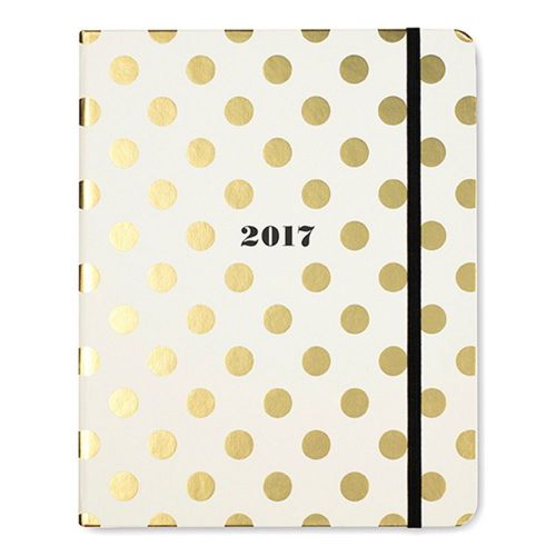 BRAND NEW - Kate Spade New York 2017 Large Agenda - Gold Dots - FREE SHIPPING