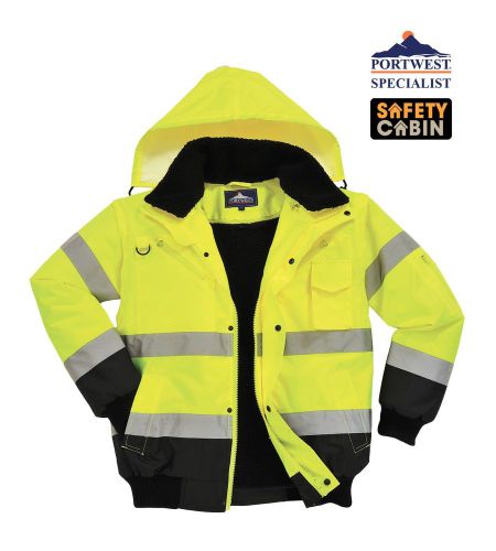 High visibility rain jacket contrast bomber work, 3-in-1, m-6xl,portwest uc465 for sale