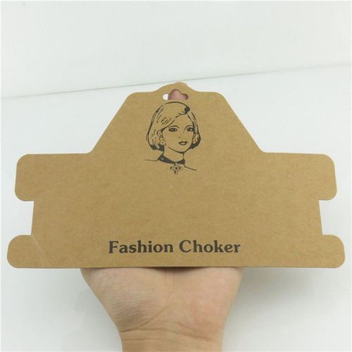 50pcs 185mm Nature Paper Chain Collar Necklace Fashion Choker Hang Display Cards