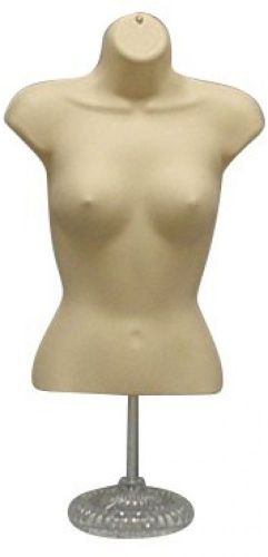Female Torso Mannequin Form With Base 19 To 38 Height For Sizes S and M -Flesh