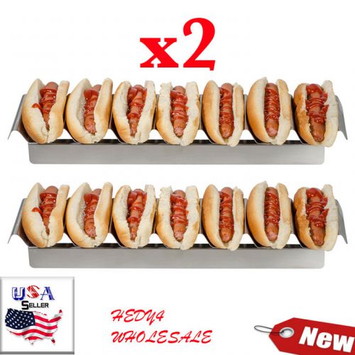 SET of 2  Stainless Steel Hot Dog Preparation / Make Up Tray FAST Shipping !!