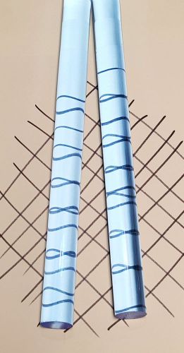 Clear blue translucent acrylic plexiglass lucite rod 1” diameter 12” inch long for sale
