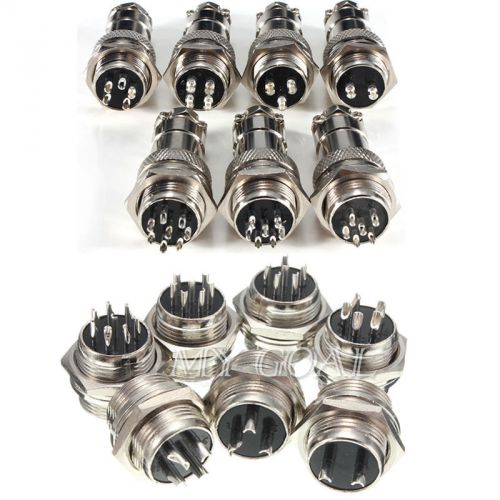 5 x M16 2/3/4/5/6/7/8 Pins Screw Type Electrical Aviation Plug Socket Connector