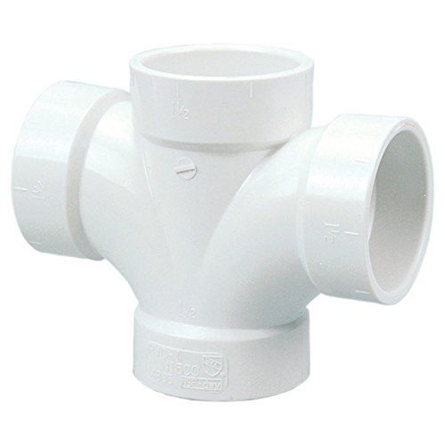Nibco NIBCO 4835 PVC DWV Double Sanitary Tee Hub, 2&#034;, White