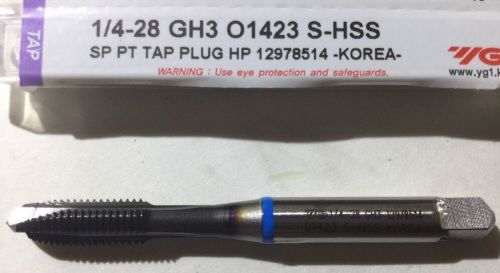 1/4-28 GH3 3FL Spiral Point Plug Blue Ring Hardslick YG-1 O1423 STEEL/STANLESS