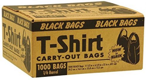 Black t-shirt carryout bags (1,000 ct.) for sale