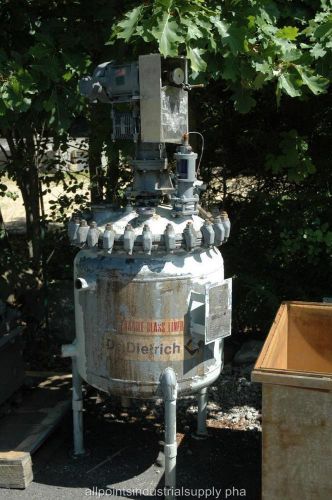 Small Pfaudler De Dietrich Glass Lined Reactor Tank &amp; Agitator