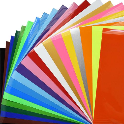Pack of 20 pcs heat transfer vinyl assorted color transfer sheets 12x10 - inches for sale