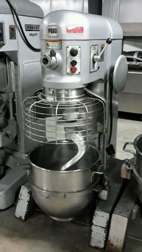 Used hobart p660 60 qt heavy duty pizza dough mixer bowl, guard and hook for sale