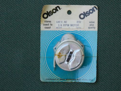 NOS OLSON Electric Motor 120 V. AC 1/4 RPM Motor MO-277