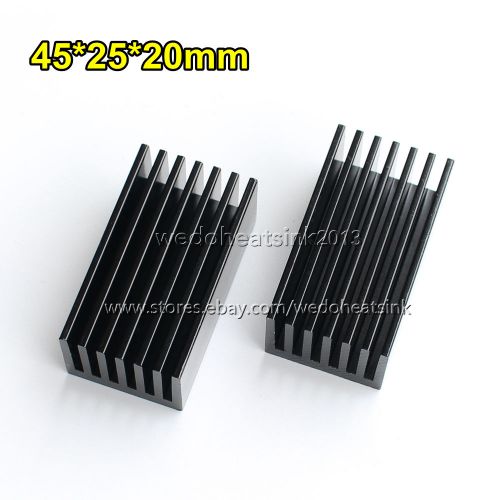 ONLY 1pcs 45x25x20mm Black Anodized Aluminum Heatsink