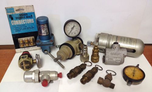 Vintage mixed steampunk lot gauge regulator valve connector lubricator brass for sale