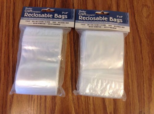 200 Clear Plastic Reclosable Bags Baggies 3 x 4&#034; Bead Crafts New Jewelry Making