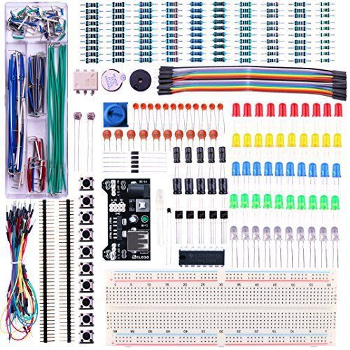Elegoo Upgraded Electronics Fun Kit w/ Power Supply Module, Jumper Wire, 830