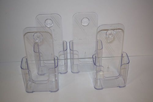 Staples Brochure Holder Clear Plastic Tabletop or Wall Hanging 4x7&#034; 4 AVAILABLE