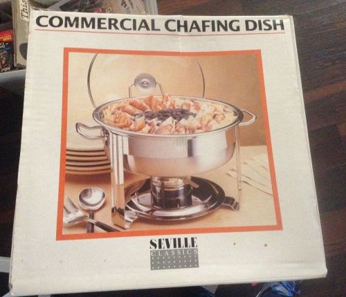 SEVILLE CLASSICS COMMERCIAL CHAFING DISH 4 QUART STAINLESS STEEL  NEW IN BOX
