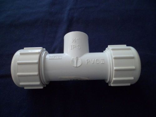 Kbi push-to-connect slip tee pvc ii nsf61 1/2&#034; x 1/2&#034; x 1/2&#034; made in usa new for sale