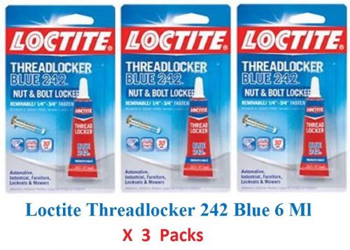 Loctite threadlocker 242 blue 6 ml x 3 packs for sale