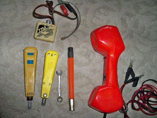 Vintage Harris Dracon TS21 Telephone Lineman Butt Test Set W/Lineman Tools