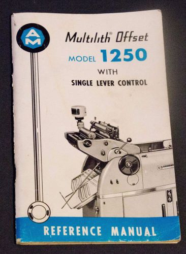Multilith 1250 reference manual for sale