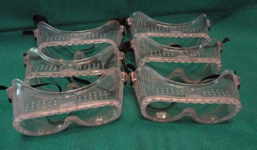 6 NOS new old stock  Flexible Safety Goggles Liquid/Spray Protection
