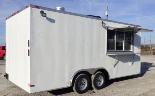 Concession trailer 8.5&#039;x18&#039; white catering food vending event for sale