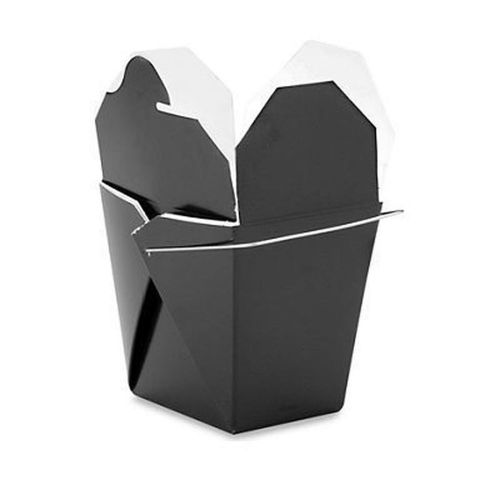 Chinese Take Out Food Boxes: 8 Oz. (1/2 Pint) Pack of 25 - Black