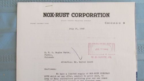1943 Nox-Rust Overseas Kote Ship Paint Brochure &amp; Letterhead-World War II Ships
