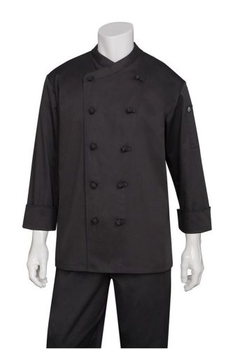 Chef Works COBL-BLK Montpellier Basic Chef Coat Black L
