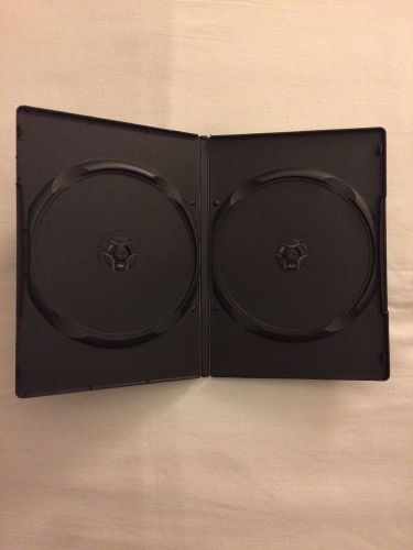 100 black slim double dvd cases 9mm *new* for sale