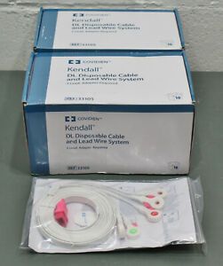 (38) Covidien Kendall DL Disposable Cable and Wire System 33105, 5 Lead Ribbon