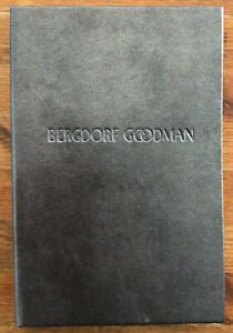 Bergdorf Goodman Menu Cover Booklet Empty Faux Leather Gray 9 Inches X 6 Inches