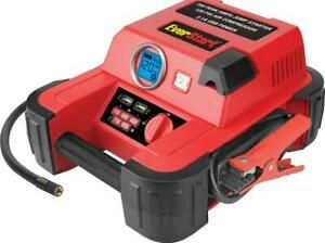 EVERSTART 750 Amp Jump Starter W/120 PSI Digital Compressor, Heavy Duty Clamps