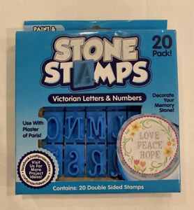 Decorate-Memory STONE STAMPS Victorian Letters &amp; Numbers 20 Double Sided Stamps