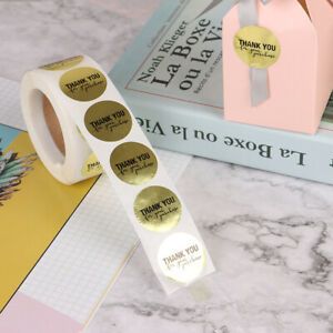 500pcs/roll Round Foil Gold Thank You for your purchase Stickers seal labels.p