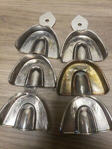Lot of 6 Metal Rim-Lock Impression Tray U15, Full Upper Dentsply Caulk