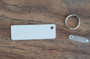 1&#034; x 3&#034; Aluminum Dye Sublimation Key Chain Blanks with Hardware-Lot of 50
