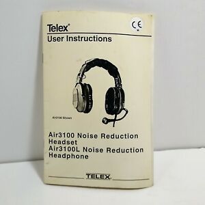 RARE Telex Air 3100 User Instruction Booklet Air 3100L Headset Headphone NICE