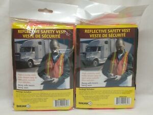 Reflective Safety Vest High Visibility 100% Polyester 2 Pack Bundle NEW