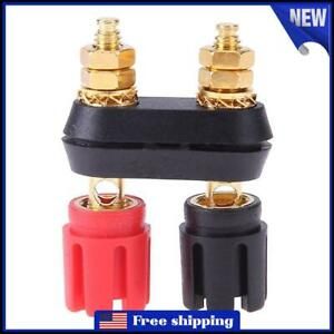 1pc Amplifier Speaker Banana Plug w/ Red+ Black Couple Terminals Connector 3