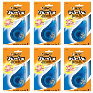 Pack of (6) New BIC EZ Correct Correction Tape, White, 1-Count, 33.3 feet