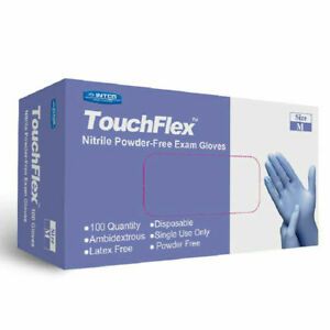 TouchFlex Nitrile Exam Gloves Powder Free, Latex Free Case of 1000 Gloves-MEDIUM