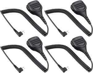 4 Pack Speaker Mic with Reinforced Cable for Motorola Radios BPR40 CP200D CP200