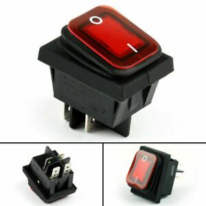 1Pcs RLEIL RL2-102 Waterproof IP65 Car Rocker Switch 4Pin ON/OFF 24V 10A Red