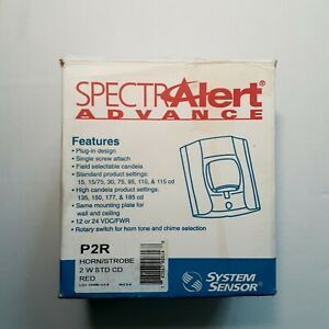SpectrAlert Advance Fire Alarm - P2R Horn-Strobe - Standard CD RED