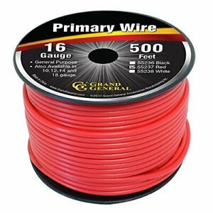 GG Grand General 55237 Primary Wire 500ft Roll with Spool for Trucks Automobi...