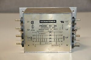 SCHAFFNER FN356-50-24 RFI LINE FILTER 440/250 VAC LINT