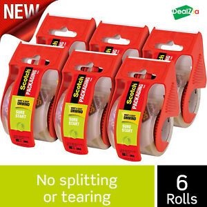 6 ROLLS SCOTCH MOVING STORAGE PACKING TAPE SHIPPING PACKAGING 1.88&#034;x 22.2 yd