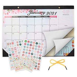 2021 Desk Calendar - 12 Months Desk/Wall Calendar, 17&#034; x 12&#034;, Large Ruled Blocks