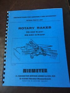 Niemeyer Rotary Rakes RS 330 Super RS 330-D Super operator / spare parts MANUAL